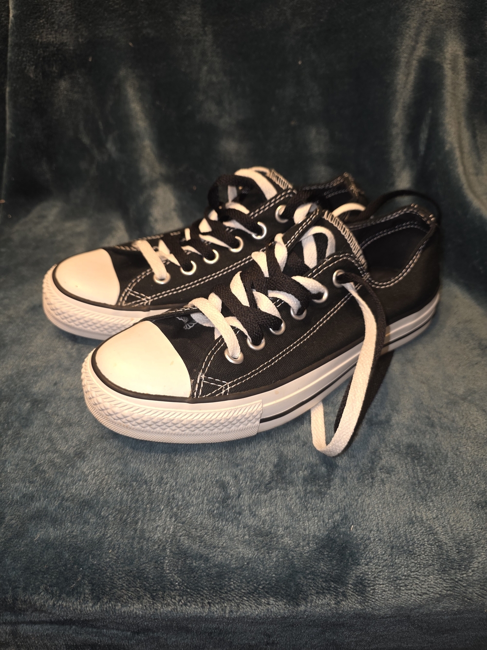 Converse Black and White Low-Top Kids Sneakers